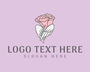 Angelic - Winged Rose Flower logo design