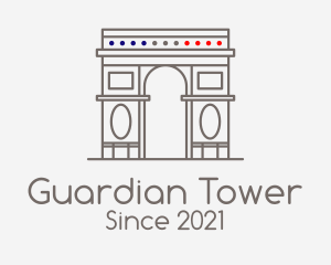 French Arch Landmark logo design