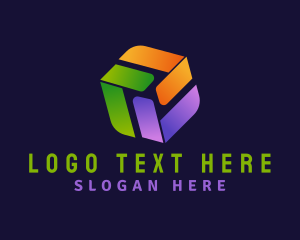 Gradient - Gradient Abstract Startup Cube logo design