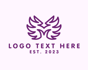 Typography - Modern Wings Letter M logo design