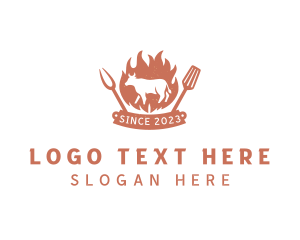 Flaming - Hot Beef Restaurant logo design
