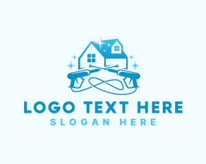 House - Pressure Washer Hygiene Sanitation logo design