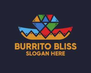 Burrito - Diamond Mexican Hat logo design
