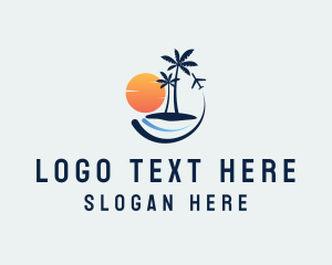 Plane - Travel Island Resort logo design