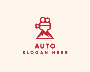 Outdoor-cinema - Mountain Video Camera logo design