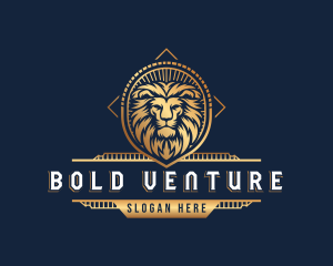 Venture - Lion Shield Crest logo design