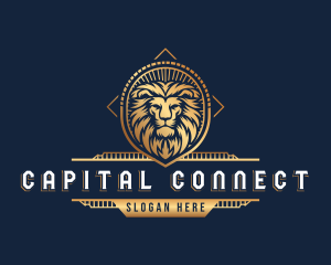 Lion Shield Crest logo design