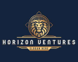 Lion Shield Crest logo design