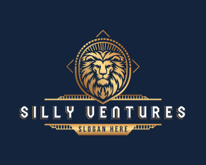 Lion Shield Crest logo design