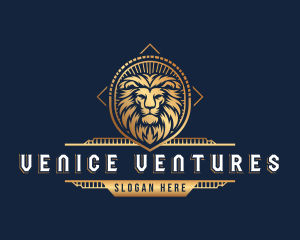 Lion Shield Crest logo design