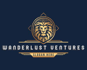 Lion Shield Crest logo design