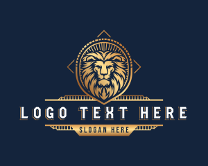 Kingdom - Lion Shield Crest logo design