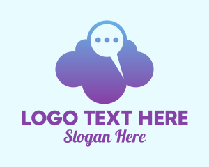 Online Forum - Digital Message Cloud logo design