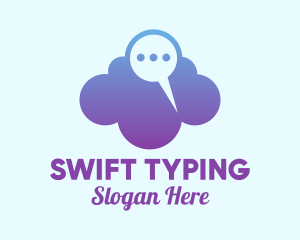 Typing - Digital Message Cloud logo design