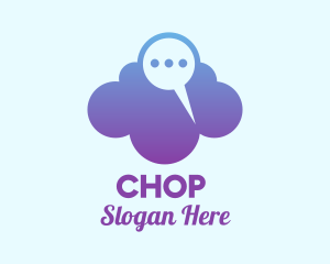 Online - Digital Message Cloud logo design