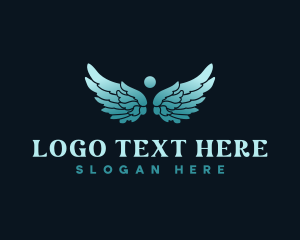 Heavenly - Angel Wings Healing logo design