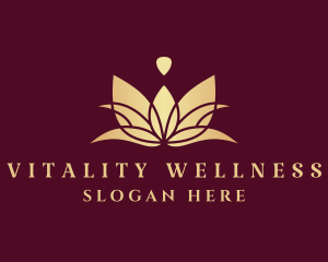 Wellness Droplet Lotus logo design