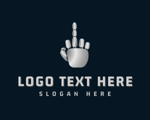 Pointing - Robotic Cyborg Finger logo design
