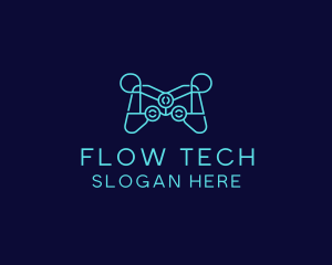 Blue Game Console Tech logo design