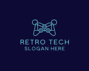 Blue Game Console Tech logo design