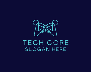 Blue Game Console Tech logo design