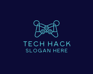 Blue Game Console Tech logo design