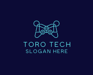 Blue Game Console Tech logo design