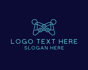 Online Stream - Blue Game Console Tech logo design