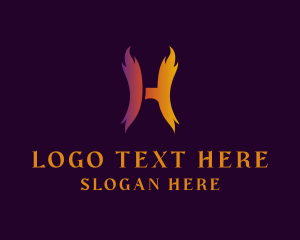 Letter H - Blaze Flame Creative logo design