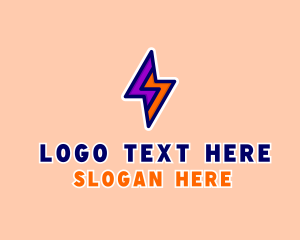 Courier - Lightning Thunder Bolt logo design