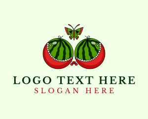 Lingerie - Butterfly Watermelon Bra logo design
