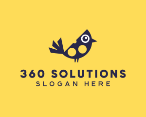 Cute Bird Nestling logo design