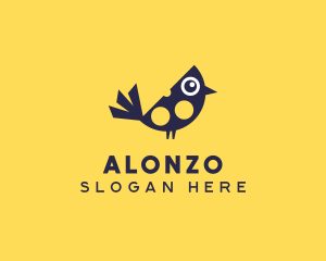 Cute Bird Nestling logo design