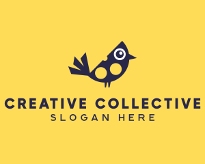 Cute Bird Nestling logo design