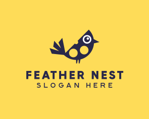 Bird - Cute Bird Nestling logo design