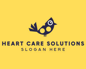 Cute Bird Nestling logo design