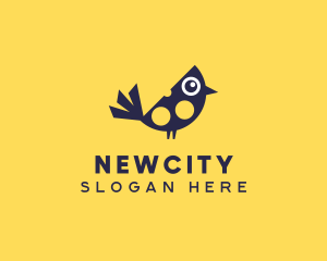 Cute Bird Nestling logo design