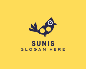 Cute Bird Nestling logo design