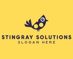 Cute Bird Nestling logo design