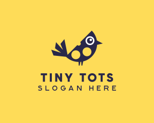 Cute Bird Nestling logo design