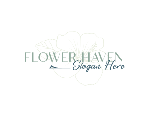 Hibiscus Flower Wordmark logo design