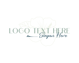 Hibiscus Flower Wordmark Logo