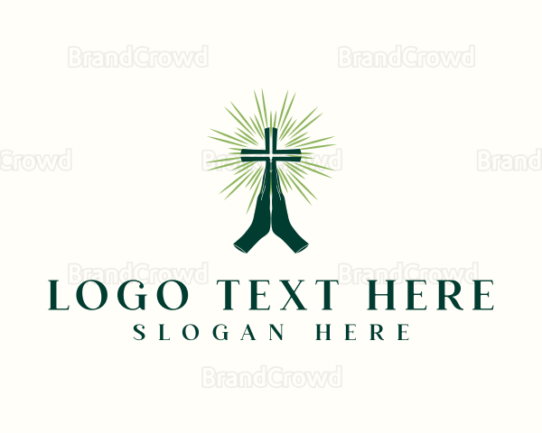 Prayer Hand Cross Logo