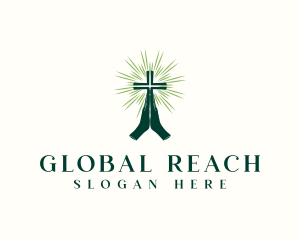 Missionary - Prayer Hand Cross logo design