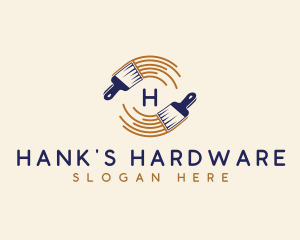 Paint Brush Hardware Tool logo design