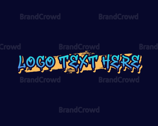 Blue Graffiti Wordmark Logo