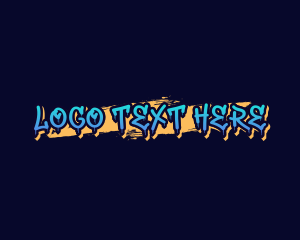 Street - Blue Graffiti Wordmark logo design