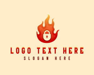 Lock - Fire Lock Security logo design