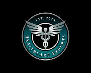 Healthcare Wings Caduceus logo design