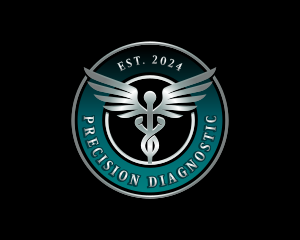 Diagnostic - Healthcare Wings Caduceus logo design